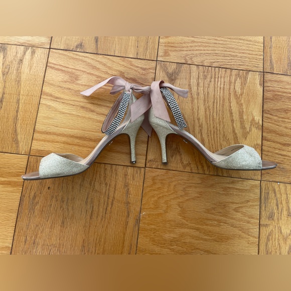 Peep Toe Heels with Satin Ribbon - Picture 5 of 11